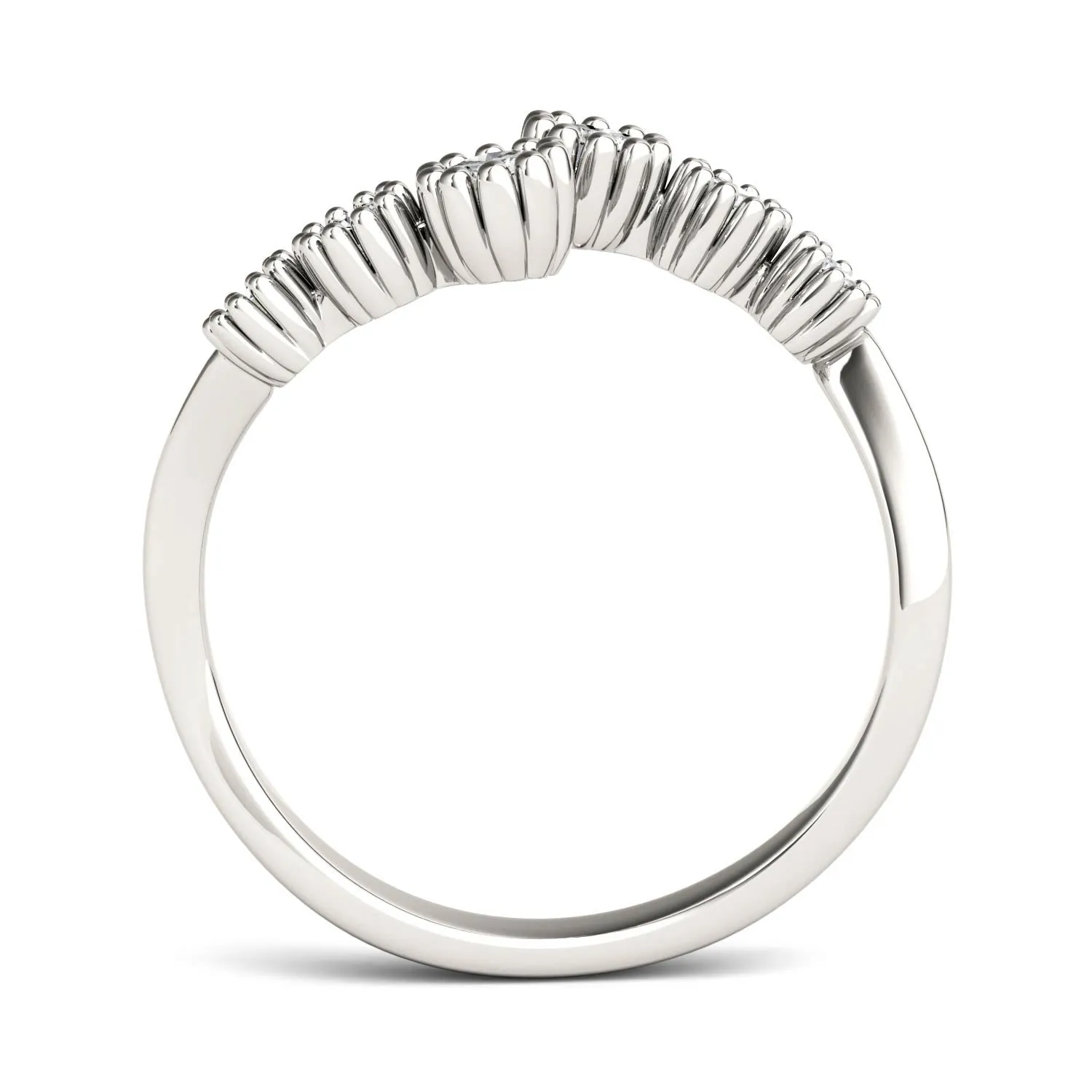0.23 CTW DEW Moissanite Bypass Fashion Ring in 14K White Gold