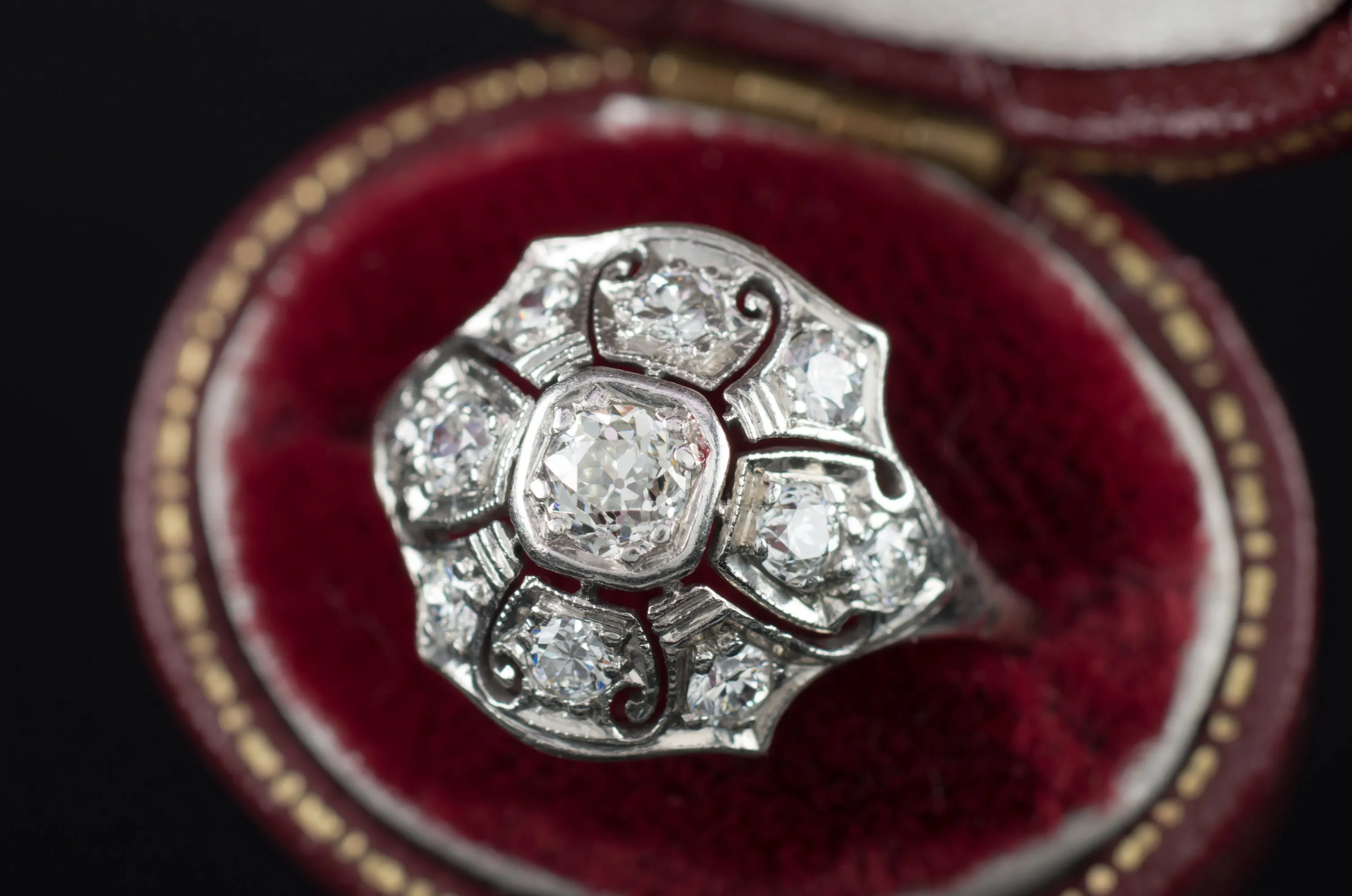 0.79CTW VINTAGE  OLD EUROPEAN CUT DIAMOND RING