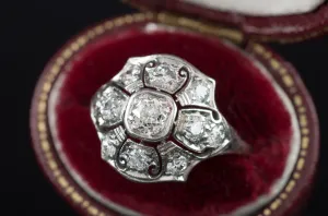0.79CTW VINTAGE  OLD EUROPEAN CUT DIAMOND RING