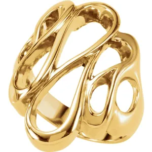 10k Yellow Gold Freeform Ring, Size 6