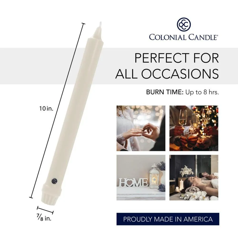 10" Classic Taper Candle - White