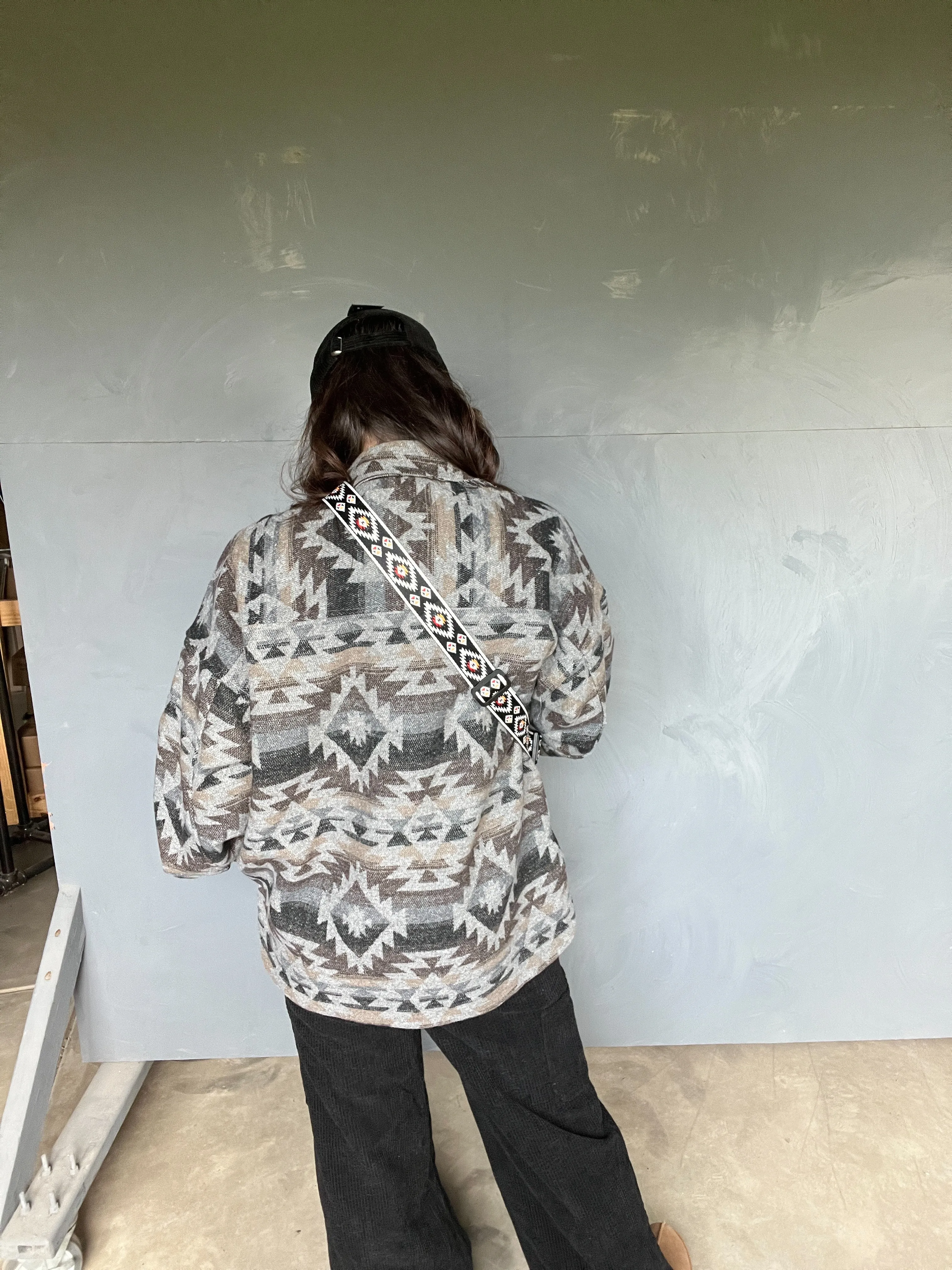 114490  GREY  AZTEC SHACKET