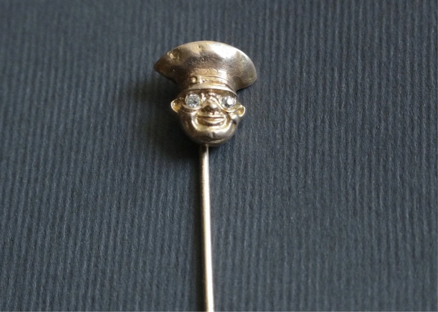 14k Gold and Diamond Art Nouveau “Chauffeur” Stickpin