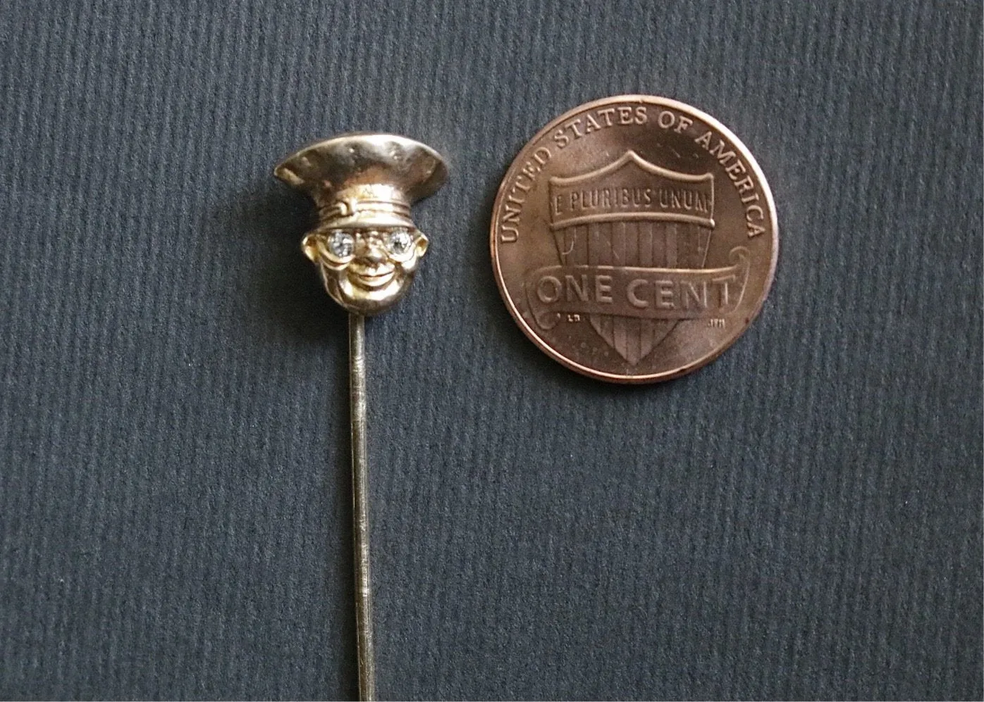 14k Gold and Diamond Art Nouveau “Chauffeur” Stickpin
