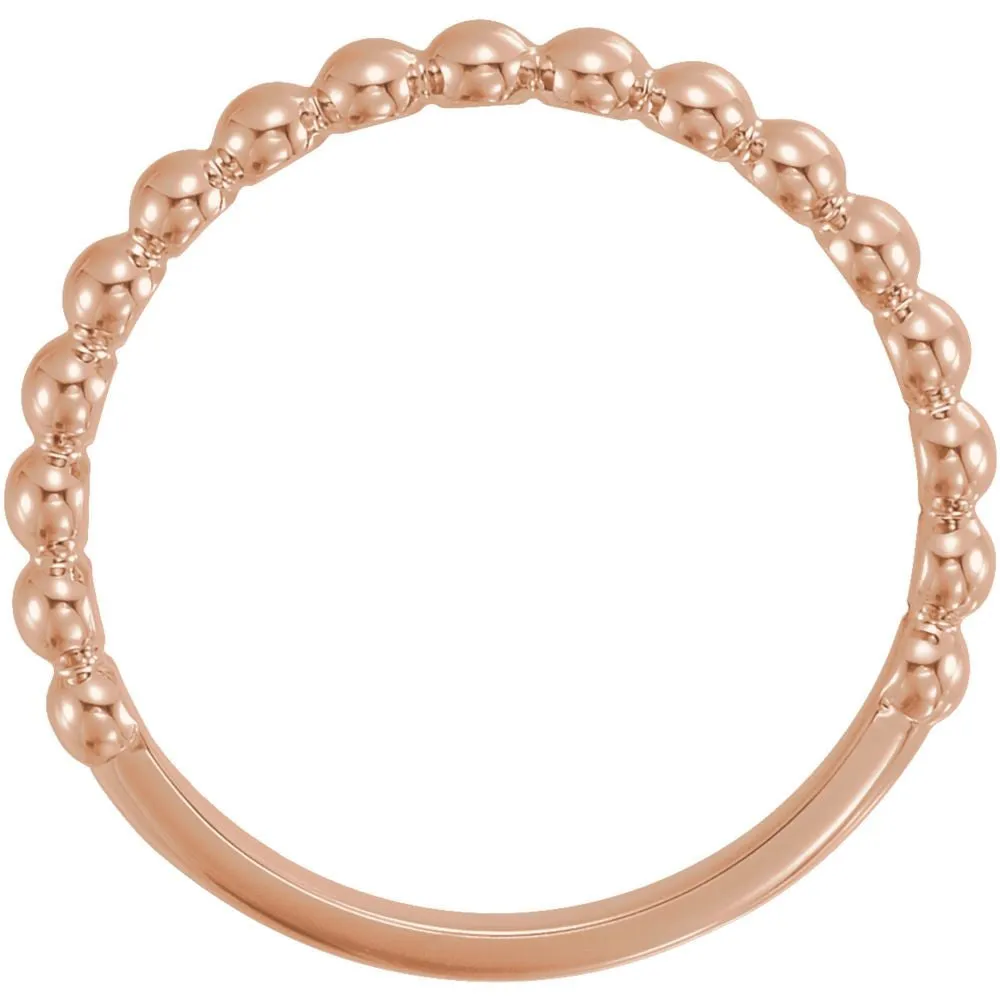14k Rose Gold Stackable Metal Fashion Ring, Size 7