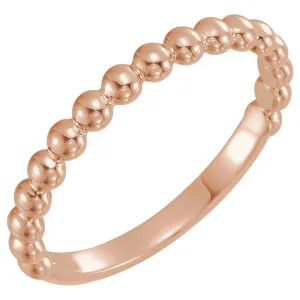 14k Rose Gold Stackable Metal Fashion Ring, Size 7