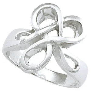 14k White Gold Freeform Ring, Size 6