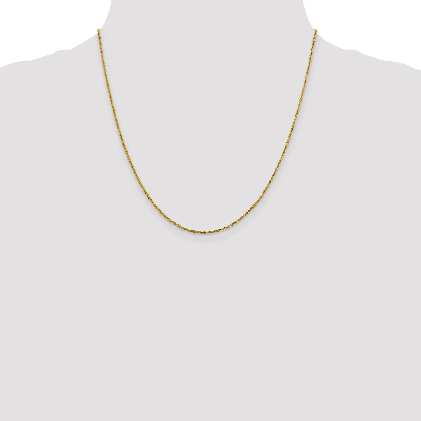 14k Yellow Gold 1.3 mm Sparkle Singapore Chain