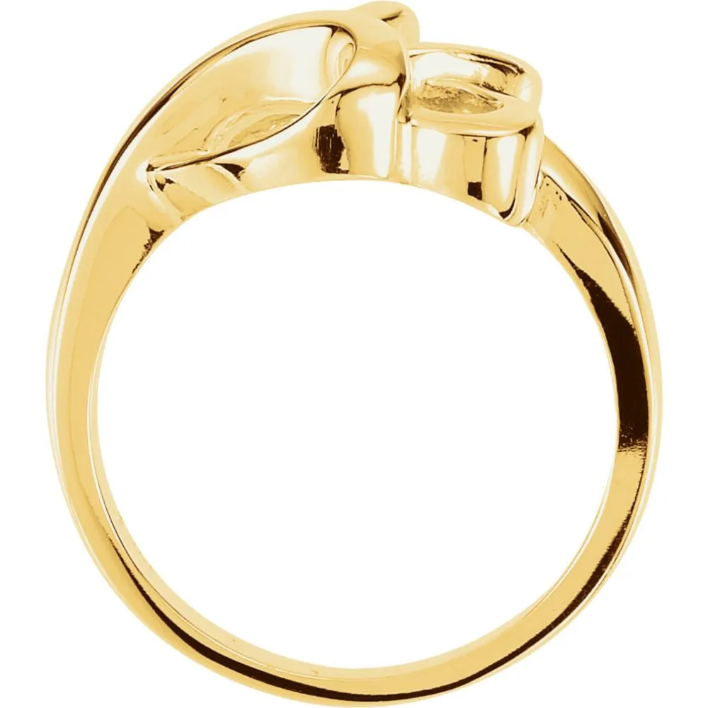 14k Yellow Gold Freeform Ring, Size 7