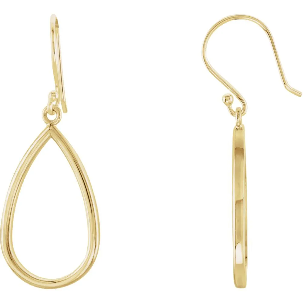 14k Yellow Gold Pear Shaped Earrings
