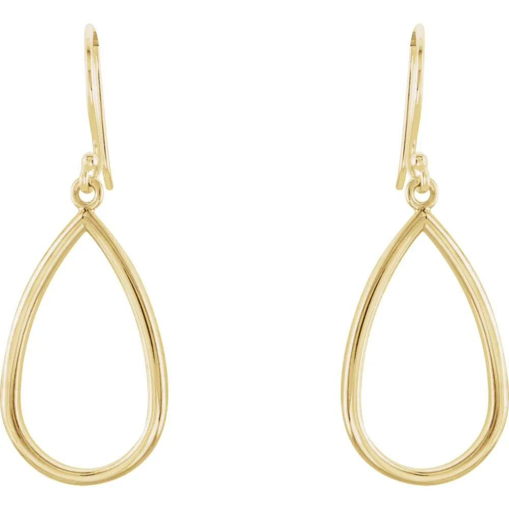 14k Yellow Gold Pear Shaped Earrings
