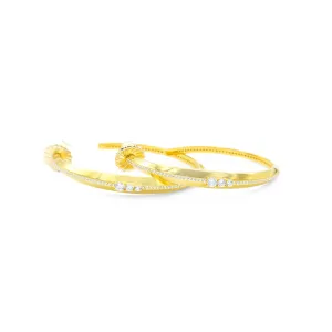18k Oval Hoops with Diamonds