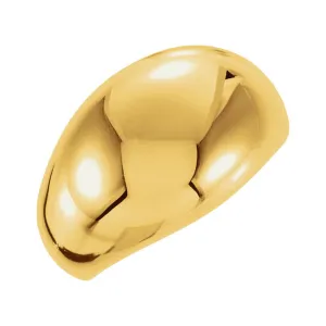 18k Yellow Gold 10mm Metal Fashion Ring, Size 7