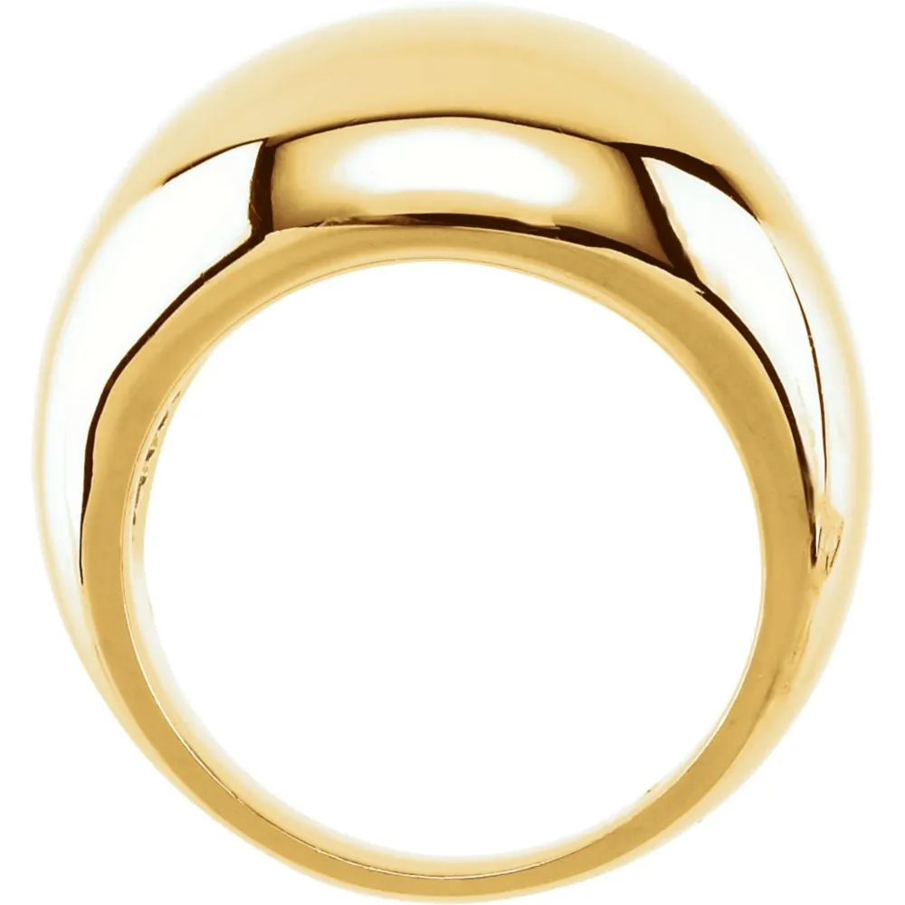 18k Yellow Gold 10mm Metal Fashion Ring, Size 7