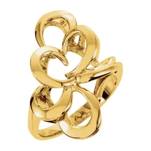 18k Yellow Gold Metal Fashion Ring, Size 6