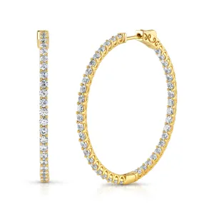 2MM CZ MEDIUM ROUND HOOPS, GOLD