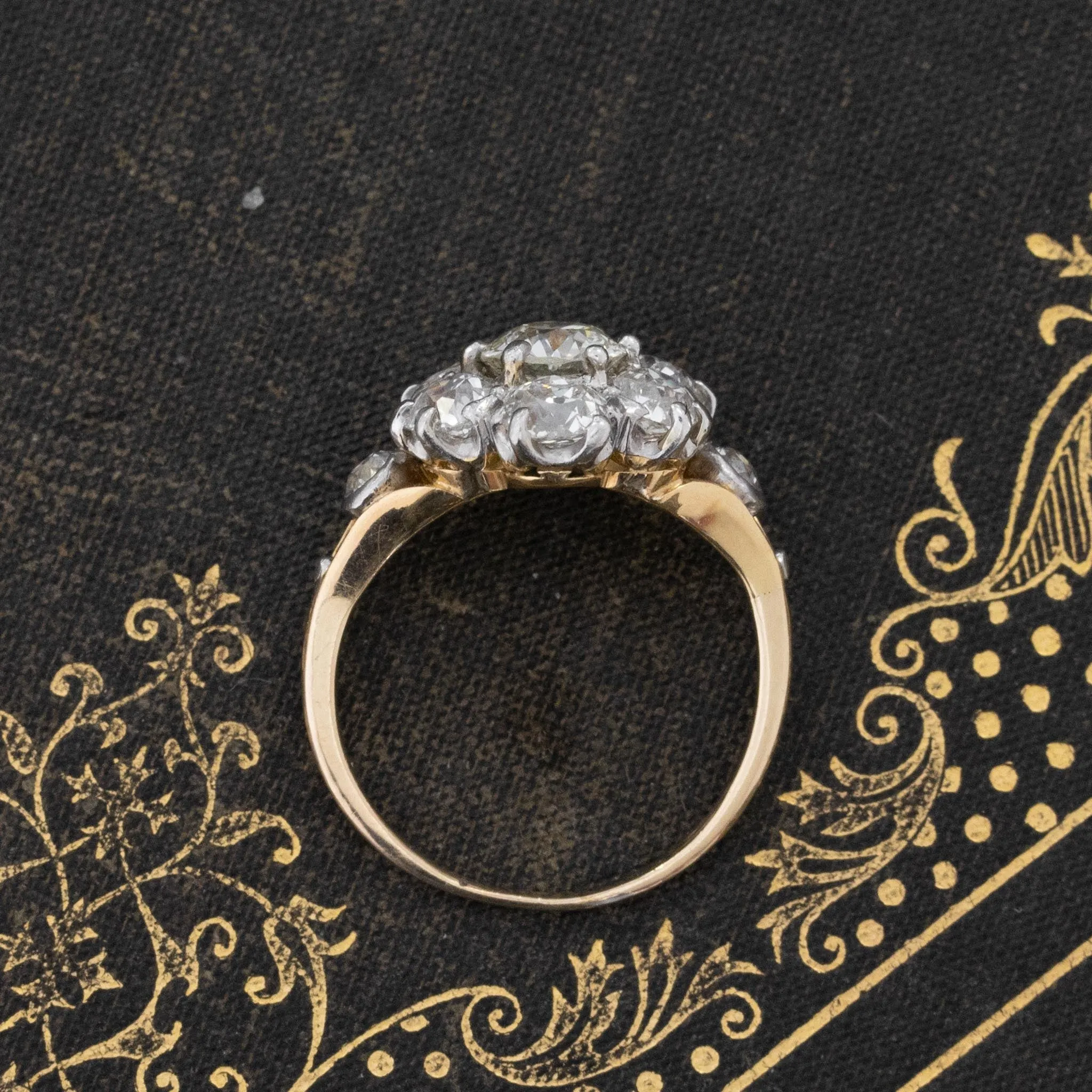 3.12ctw Victorian Diamond Cluster Ring