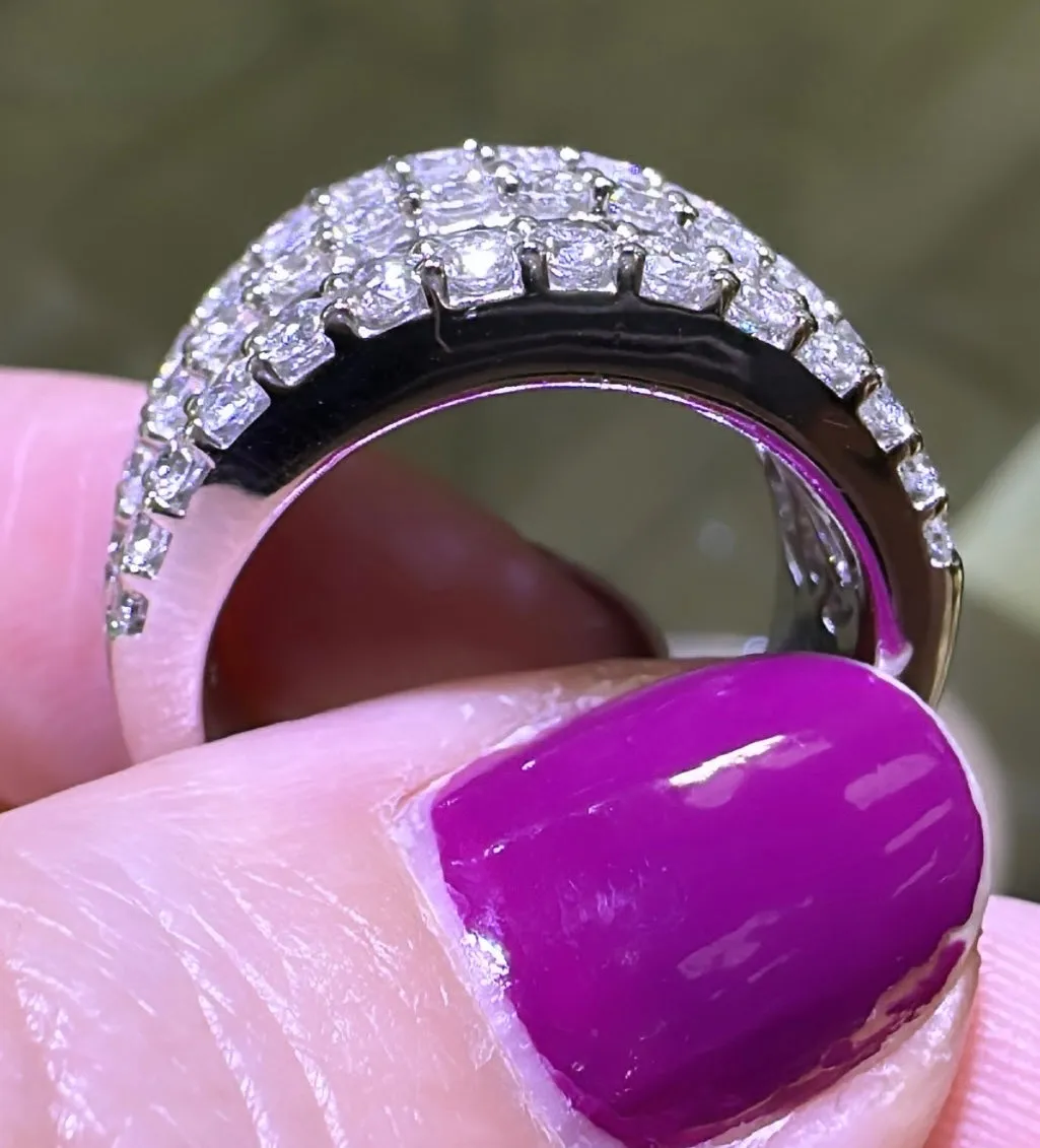 3.90ct t.w. Round And Baguette Diamond Fashion Ring