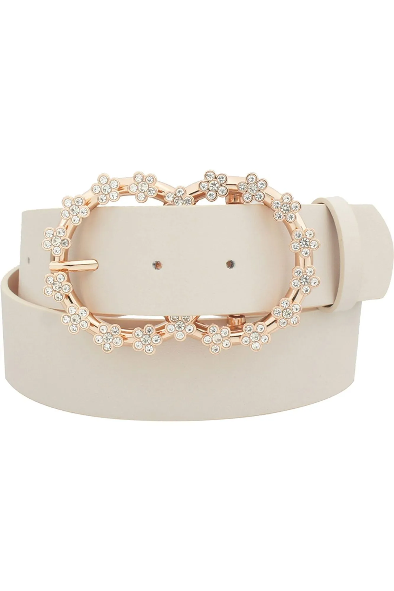 3d Rhinestone Flower Double Circle Belt