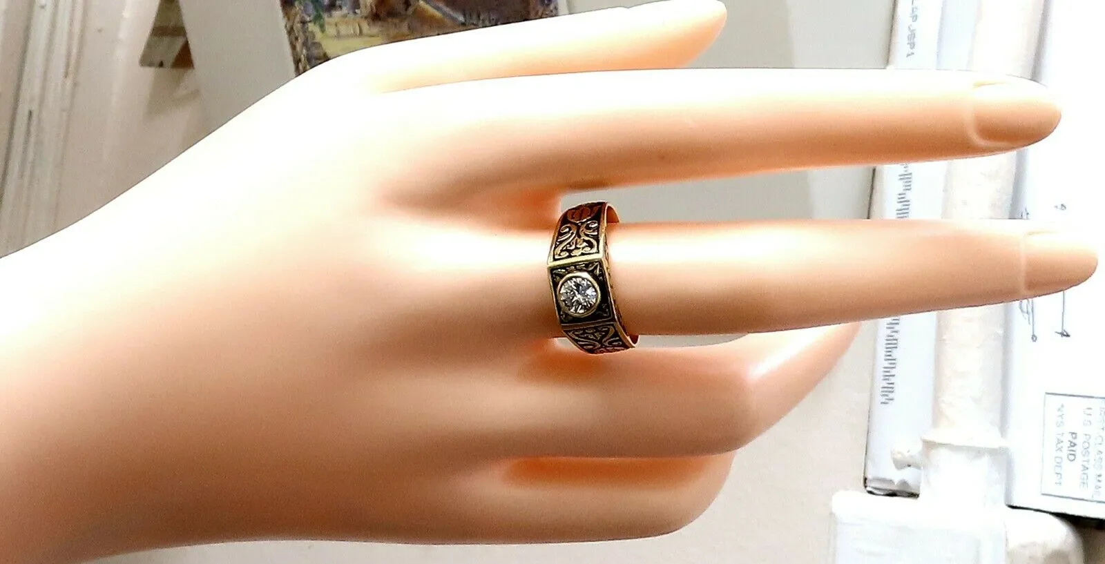 .40ct Vintage Victorian Natural Diamond Ring 18 Karat Raised Crest