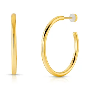 40MM HOLLOW HOOP EARRINGS, GOLD