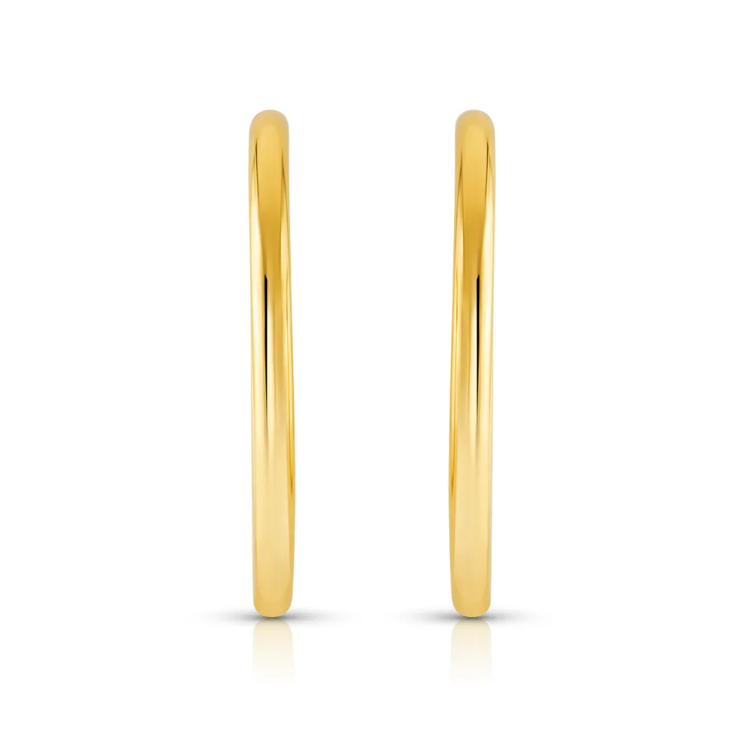 40MM HOLLOW HOOP EARRINGS, GOLD