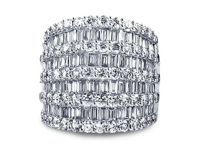 4.59ct t.w. Round And Baguette Diamond Fashion Ring