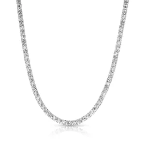4MM TENNIS NECKLACE, SILVER BR