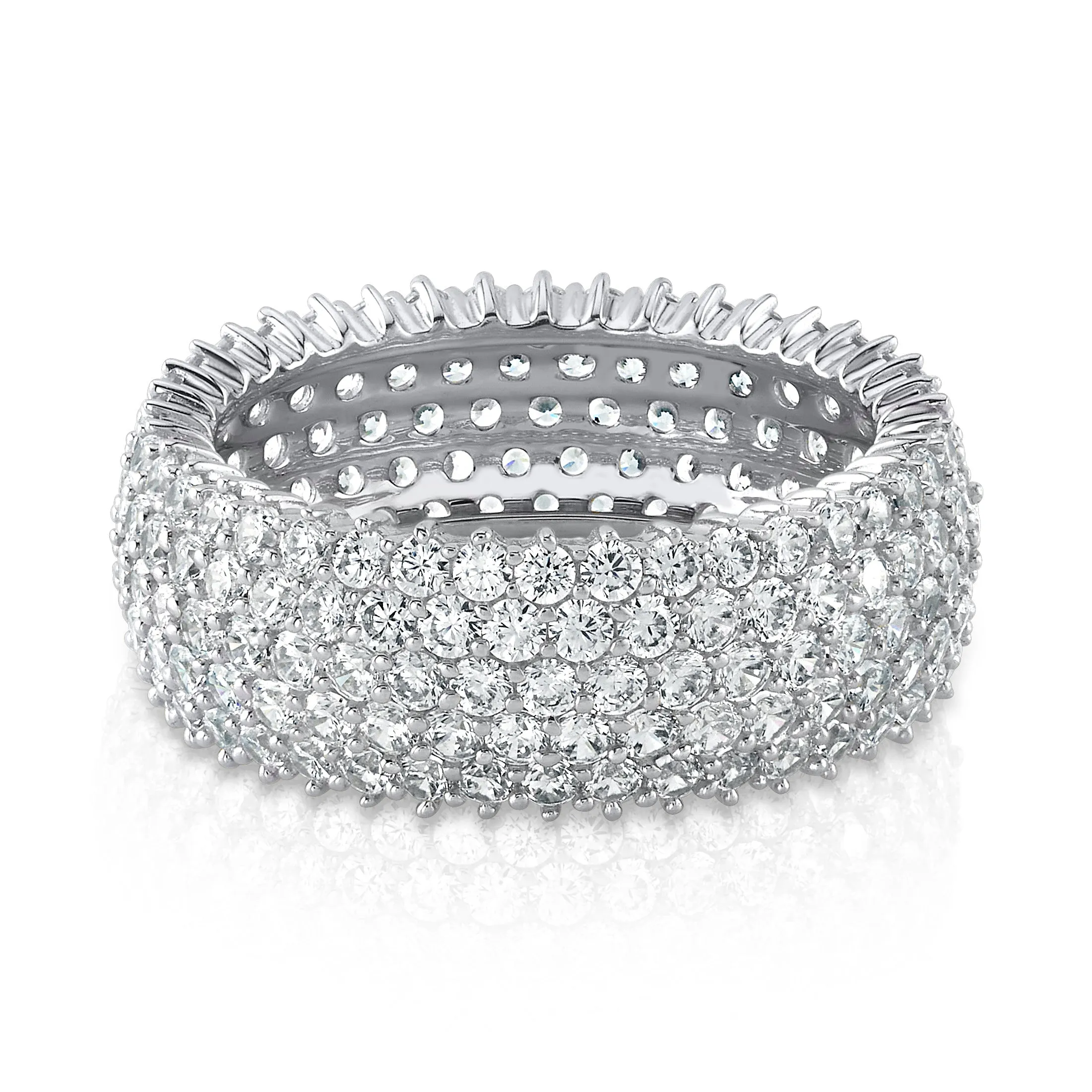5 ROW BAND RING, SILVER