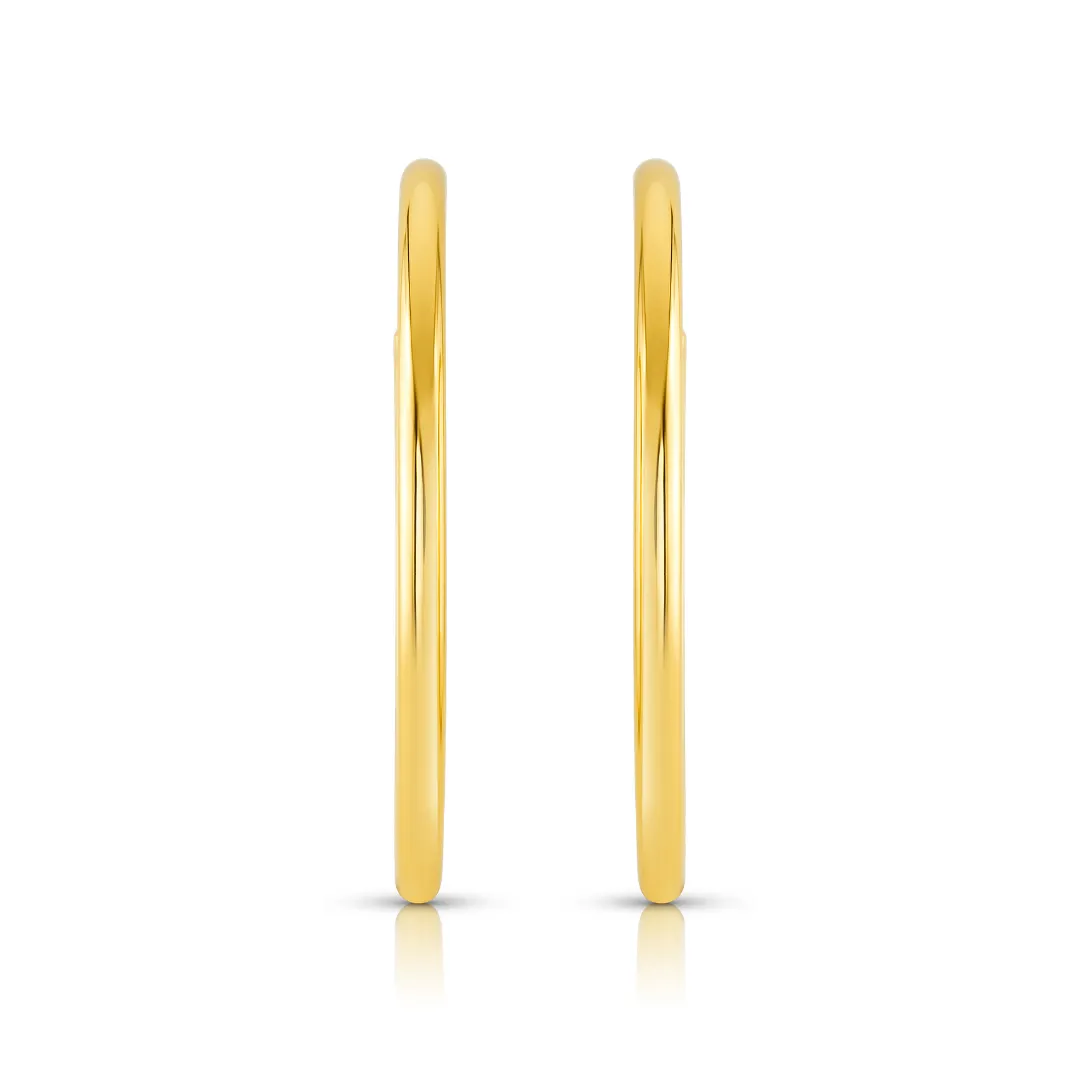 50MM HOLLOW HOOP EARRINGS, GOLD
