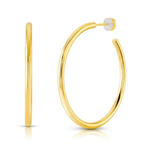 50MM HOLLOW HOOP EARRINGS, GOLD