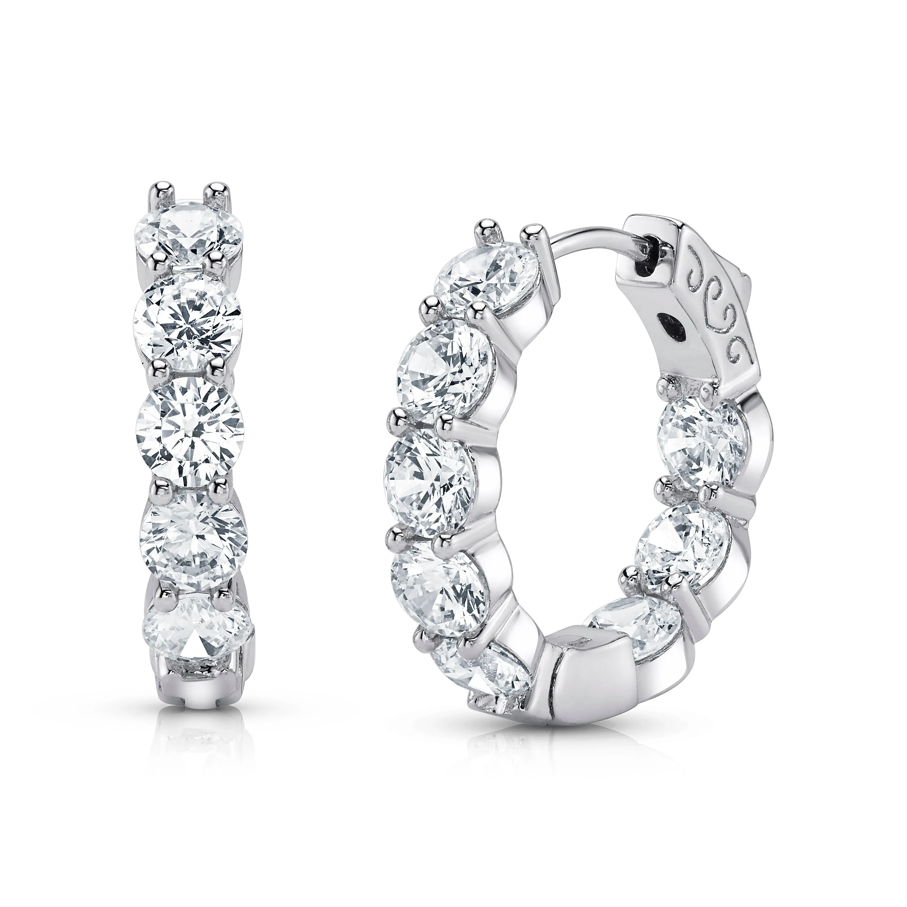 5MM CZ HOOPS, 25MM SILVER BR
