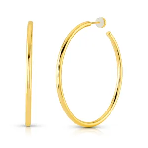 60MM HOLLOW HOOP EARRINGS, GOLD