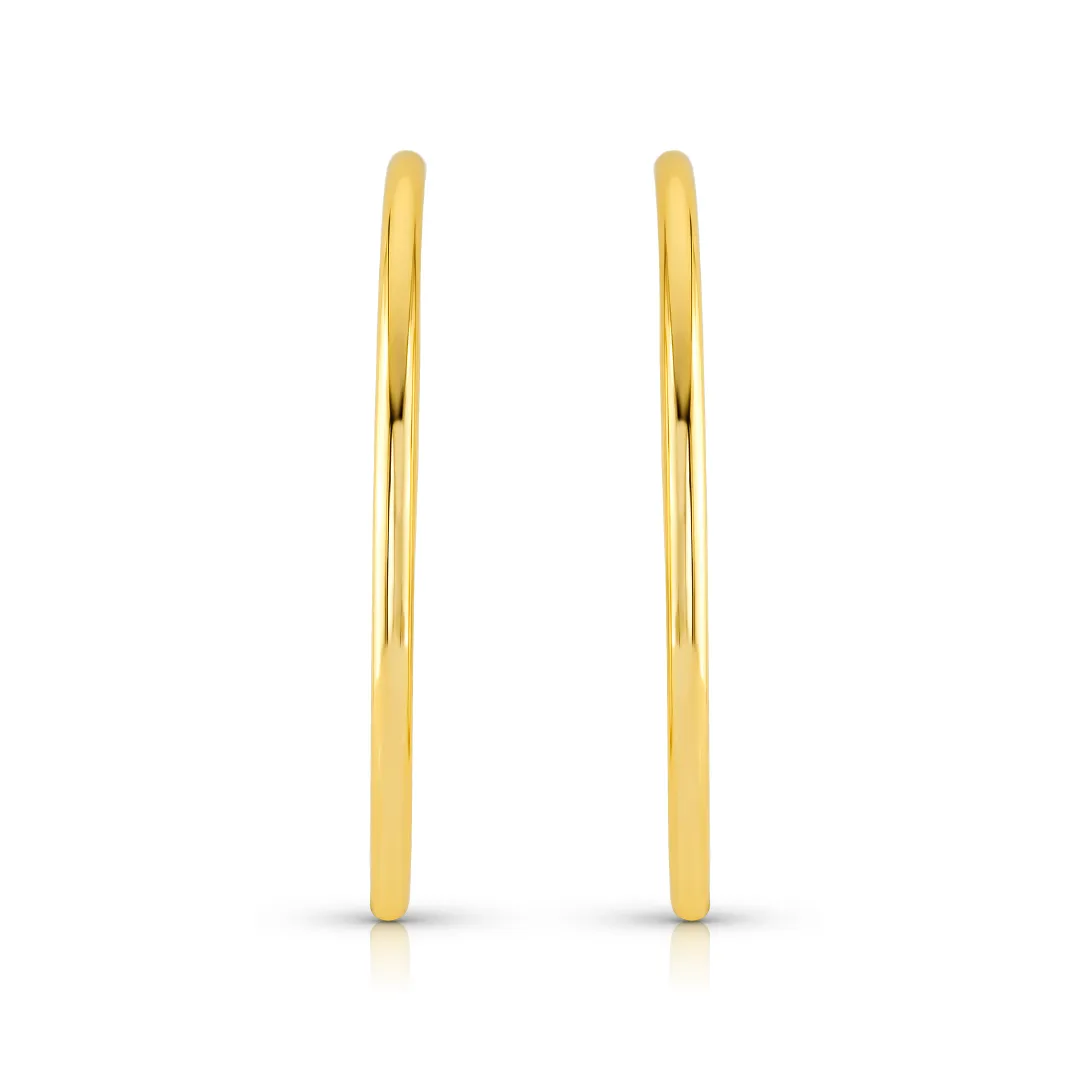 60MM HOLLOW HOOP EARRINGS, GOLD