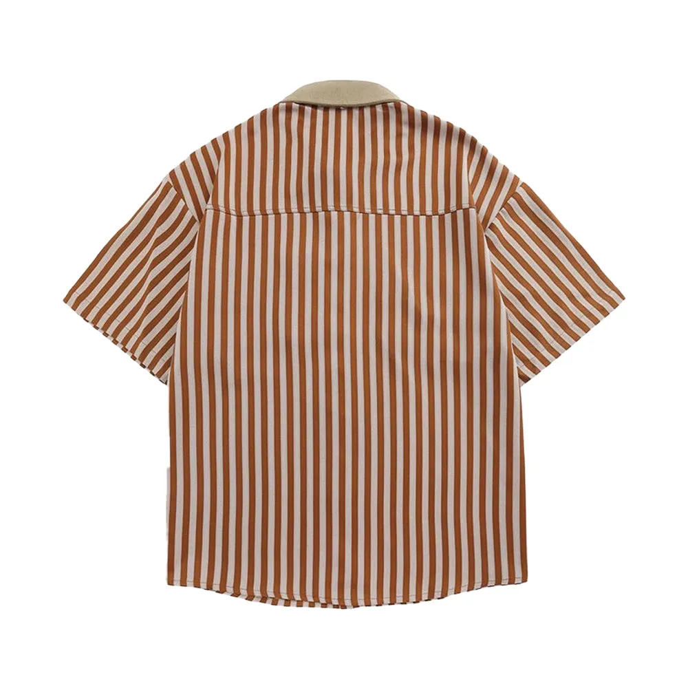 6Kull Preppy Striped Star Embroidered Shirt