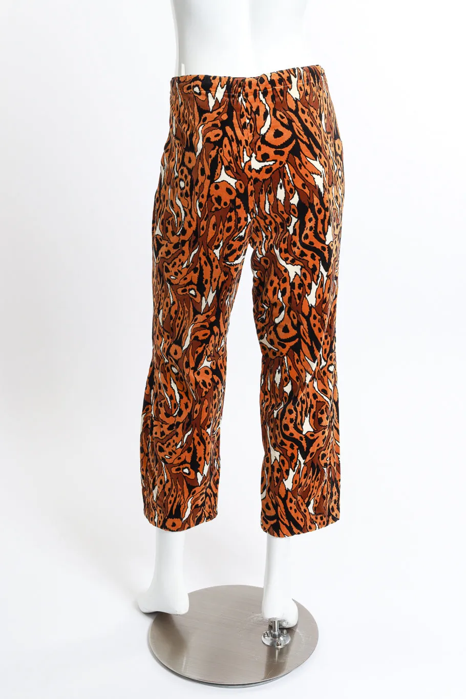 Abstract Leopard Velvet Jacket and Pant Set