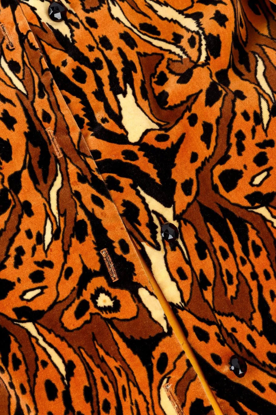 Abstract Leopard Velvet Jacket and Pant Set