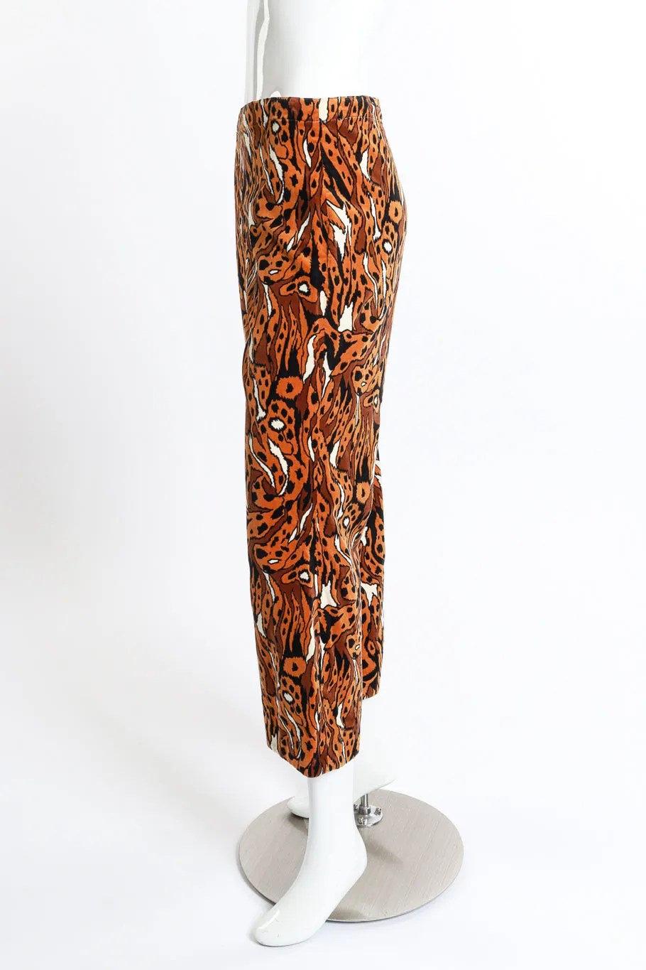 Abstract Leopard Velvet Jacket and Pant Set