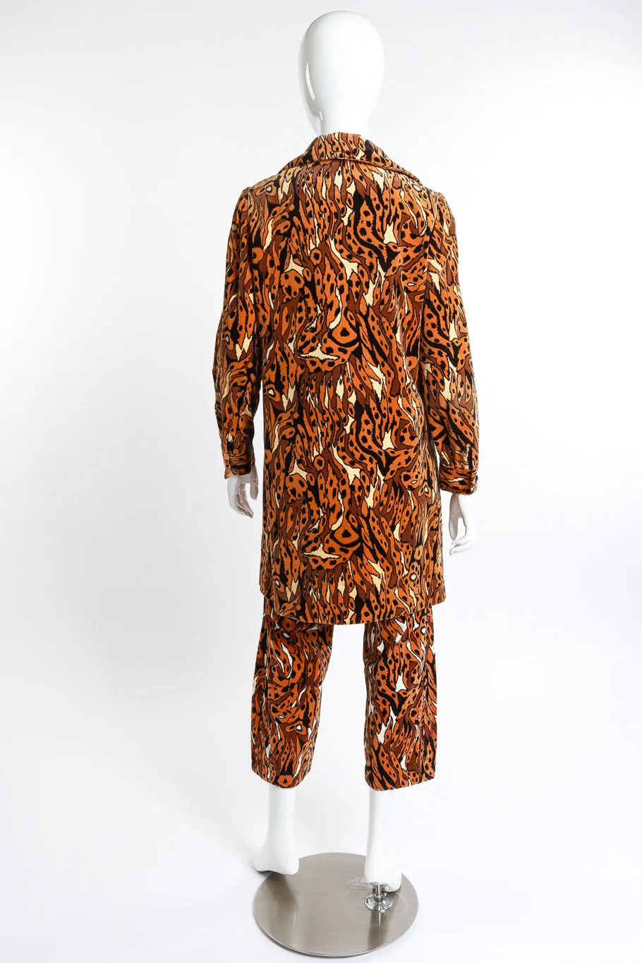 Abstract Leopard Velvet Jacket and Pant Set