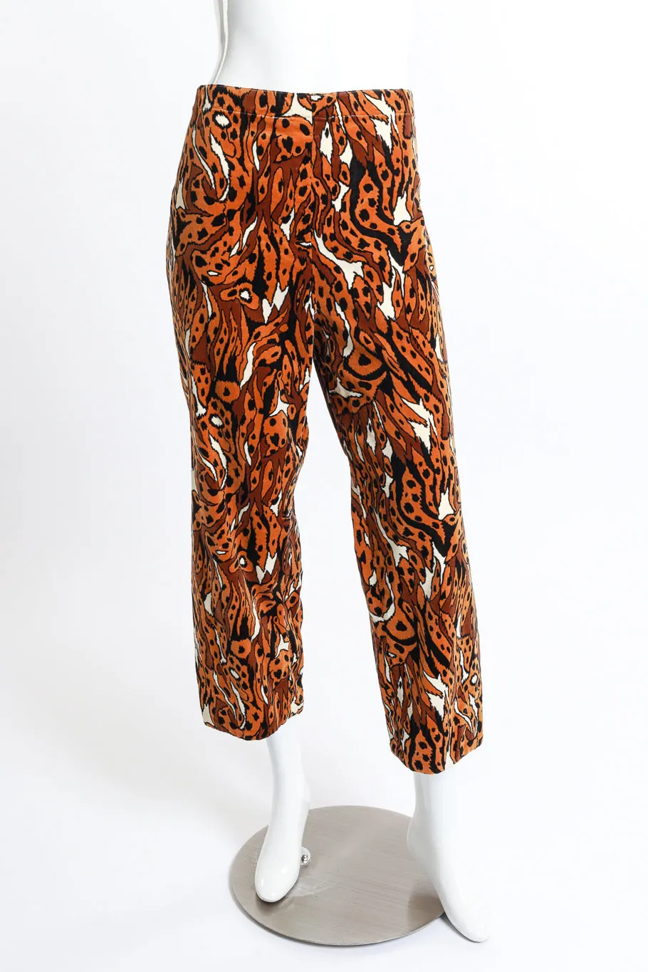 Abstract Leopard Velvet Jacket and Pant Set