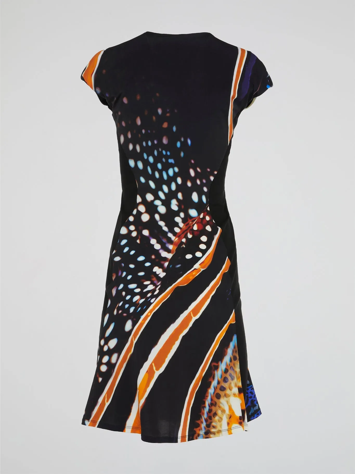Abstract Print V-Neck Dress