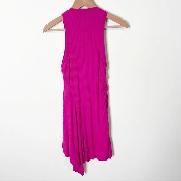 A.L.C. Pink Fuchsia Ribbed Sleeveless Bea Asymmetrical Dress Size Small