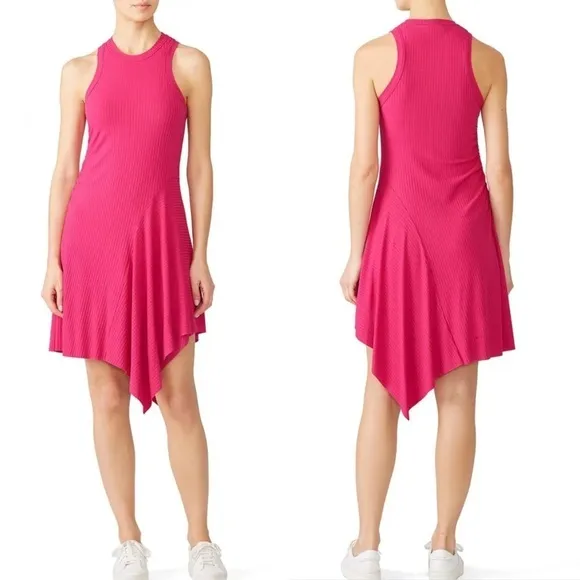 A.L.C. Pink Fuchsia Ribbed Sleeveless Bea Asymmetrical Dress Size Small