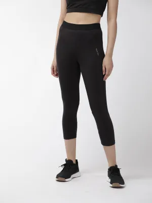 Alcis Women Black Solid Cropped Tights