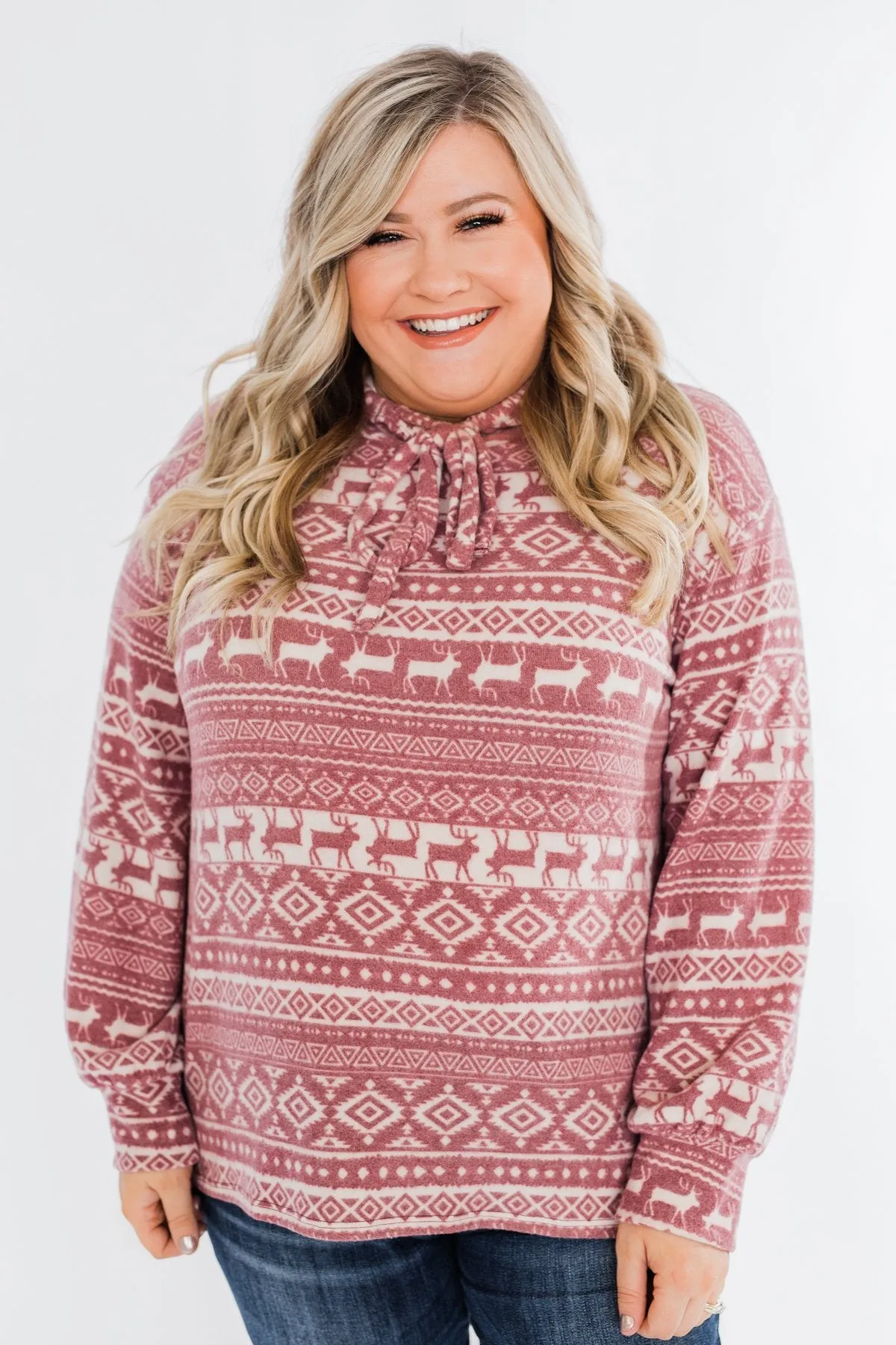 All The Reindeer Hoodie- Dusty Mauve