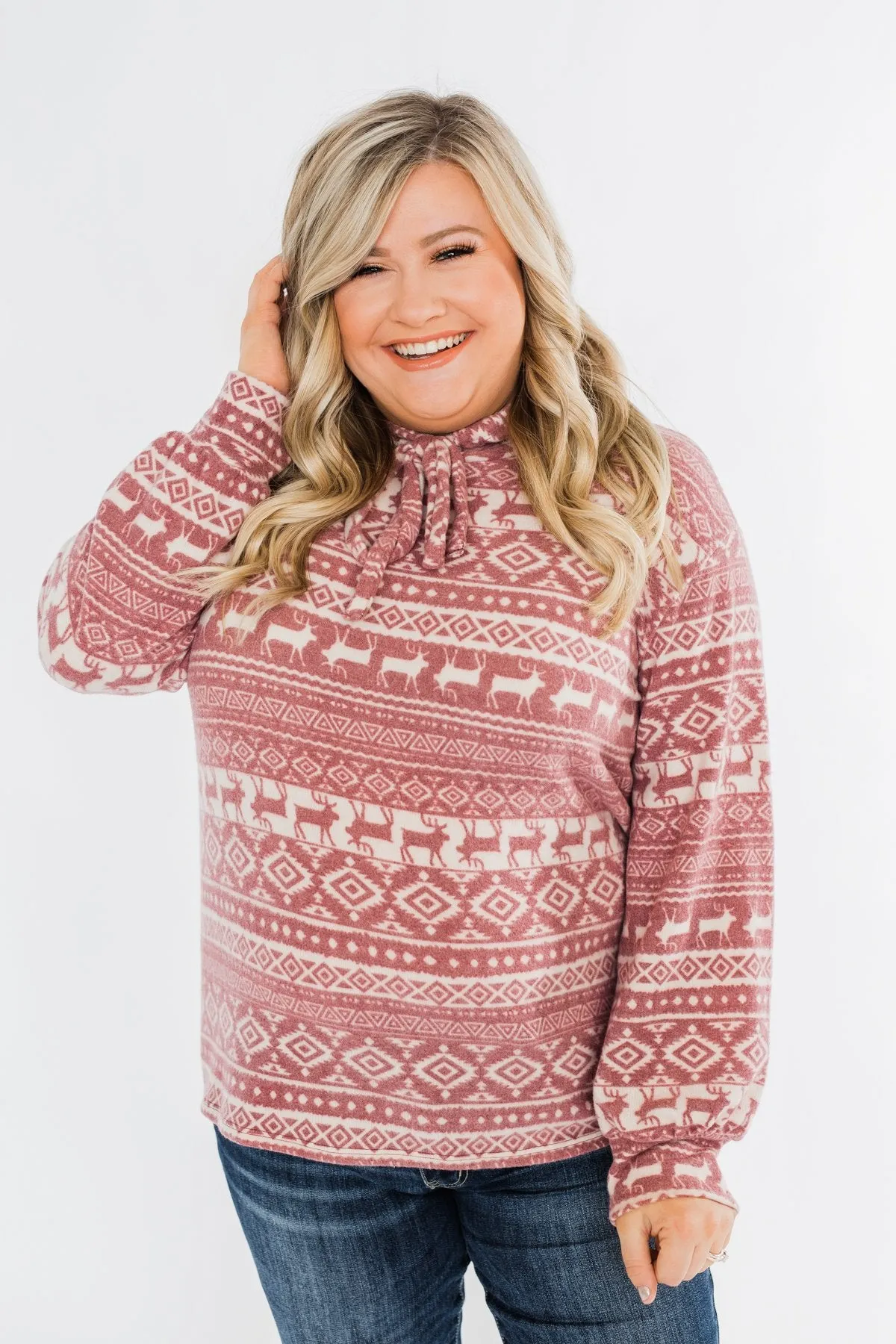 All The Reindeer Hoodie- Dusty Mauve