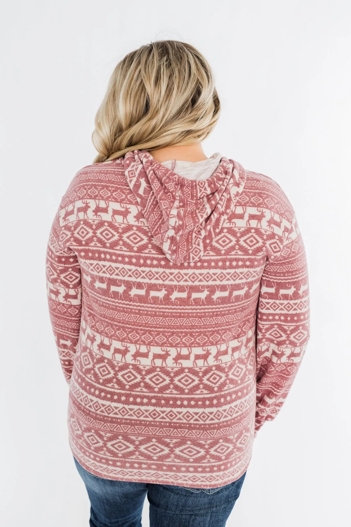 All The Reindeer Hoodie- Dusty Mauve
