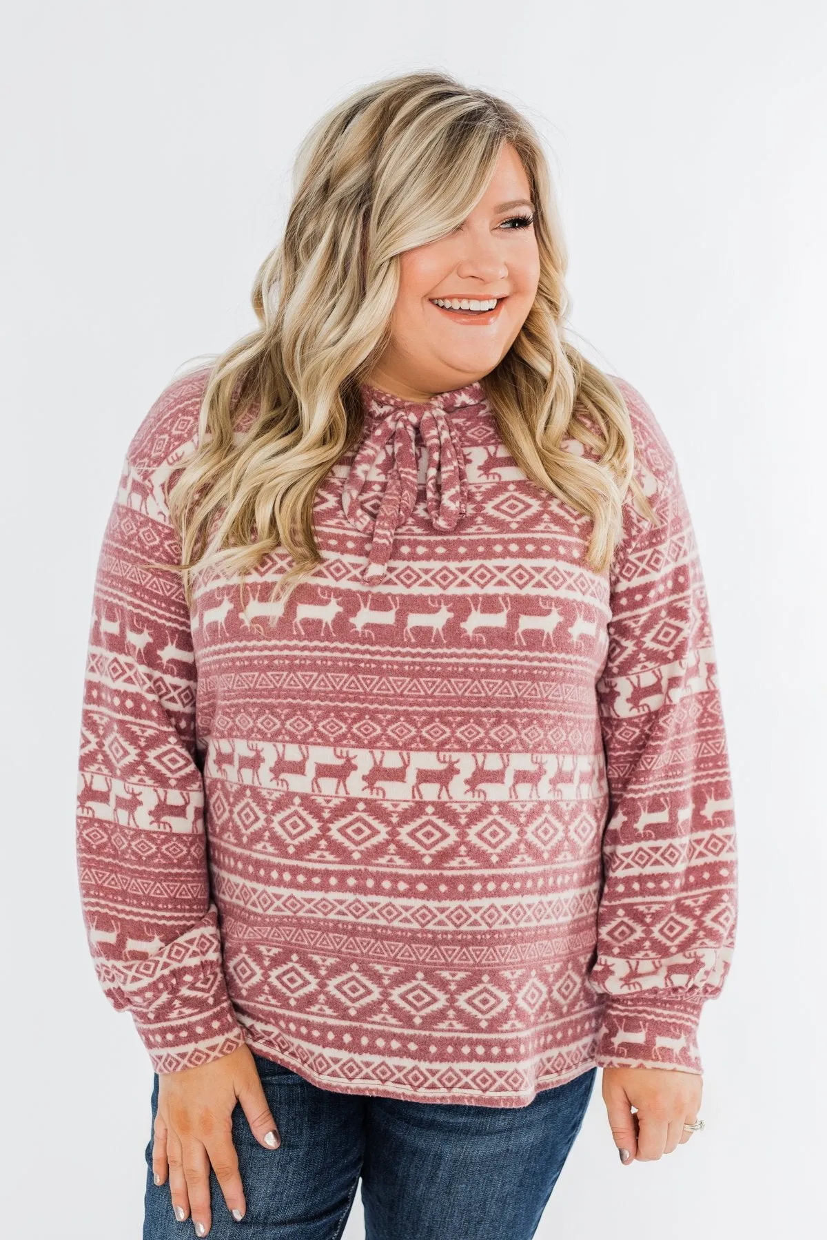 All The Reindeer Hoodie- Dusty Mauve