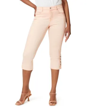 Anne Klein High Rise Exposed Button Capri Jeans 30164756 Prairie Sunset Orange 4