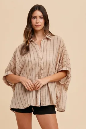 Annie Button Up Half Sleeve Shirt